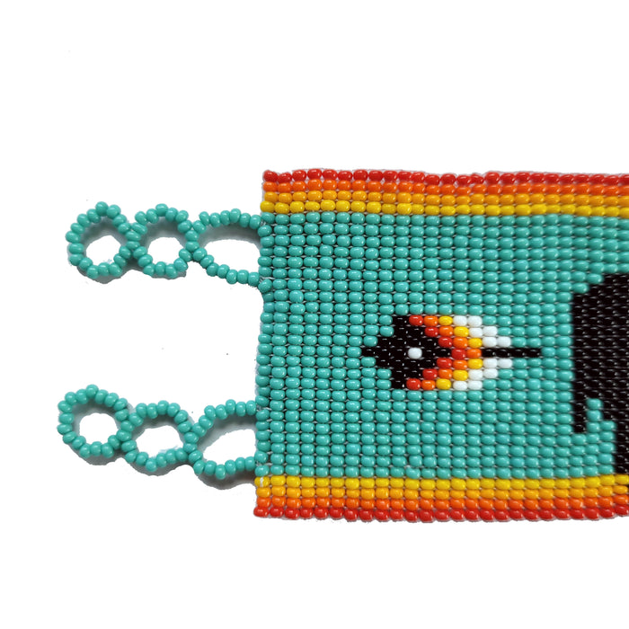Wide Beaded Buffalo Bracelet indigenous art gift by North of Fifty First Nations & Métis Art Boutique Canada
