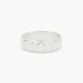 wide peaks and valleys band ring - sterling silver