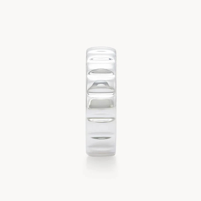 wide peaks and valleys band ring - sterling silver