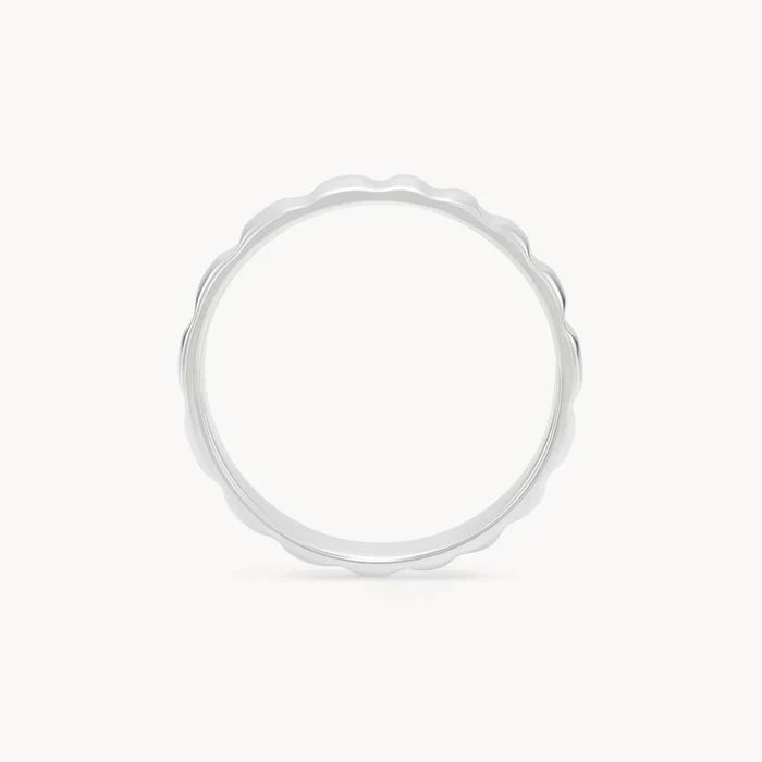 wide peaks and valleys band ring - sterling silver