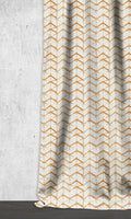 Geo Print Drapery (White/ Orange/ Brown)