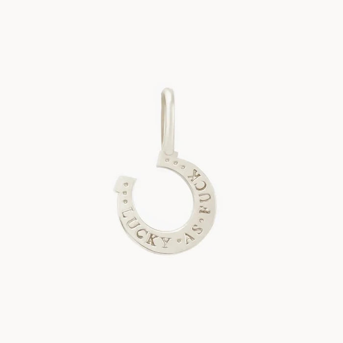 wild luck horseshoe charm - sterling silver, diamond
