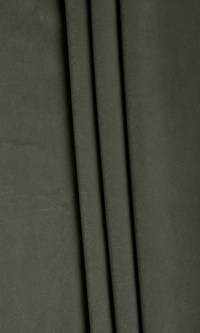 Velvet Fabric Material By the Metre (Charcoal Grey)