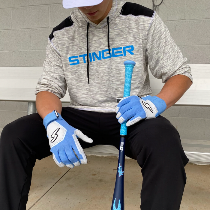 Winder Series Batting Gloves - Columbia Blue/White & Graphite
