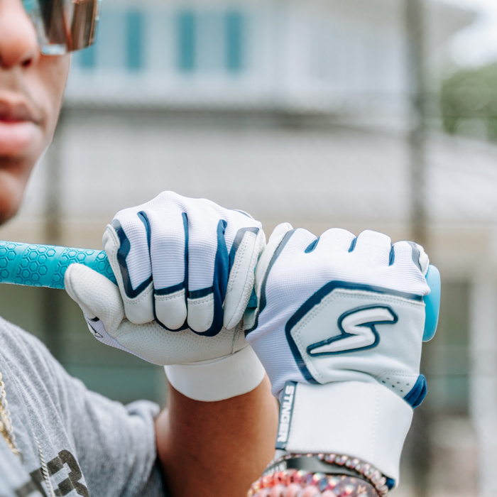 Winder Series Batting Gloves - Navy & White