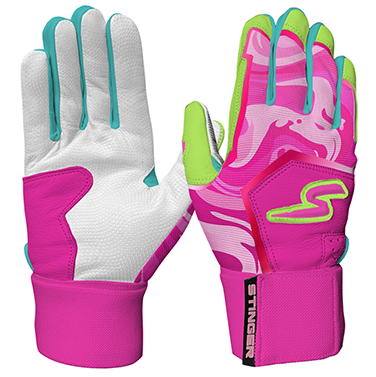 Winder Series Batting Gloves - Splash Series-Stay Smooth - Pink Tsunami