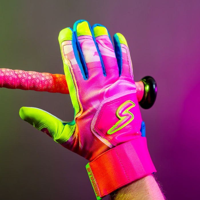 Winder Series Batting Gloves - Splash Series-Stay Smooth - Pink Tsunami