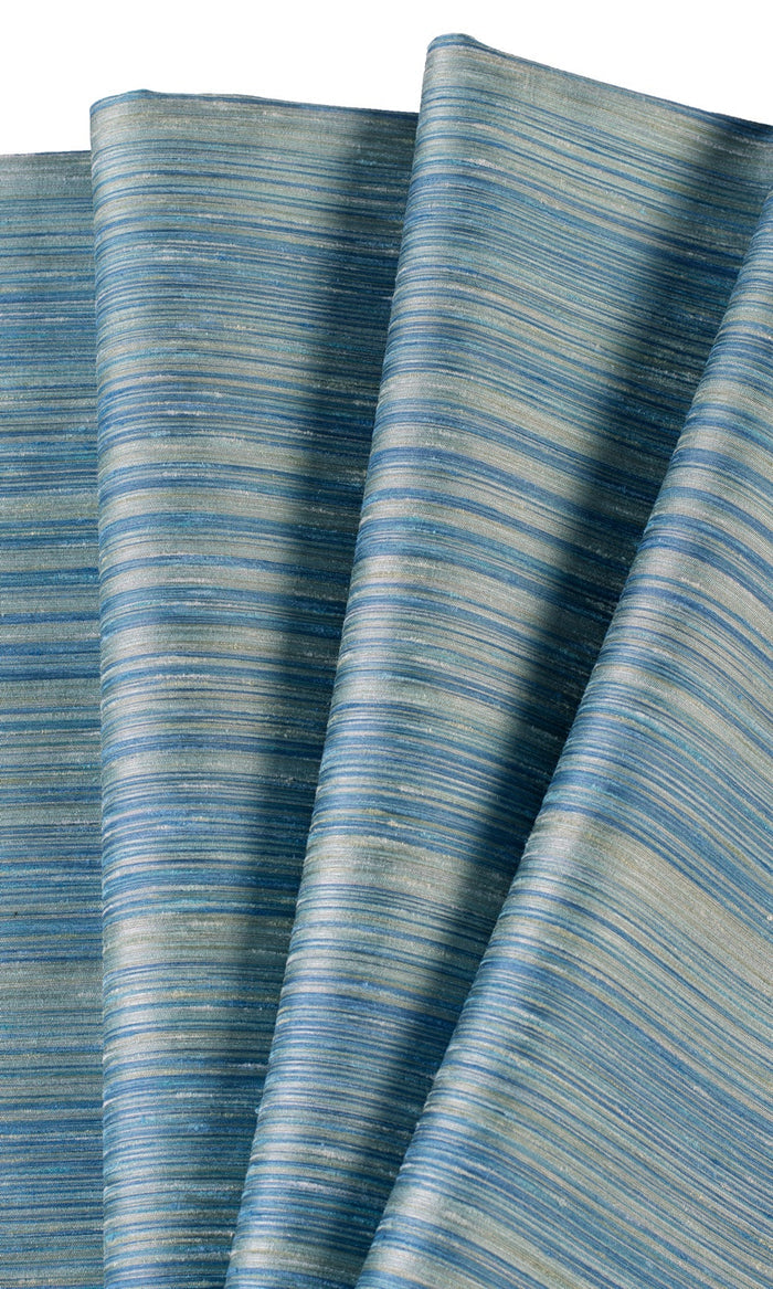 Textured Faux Silk Home Textile Fabric Material By the Metre (Blue/ Grey)