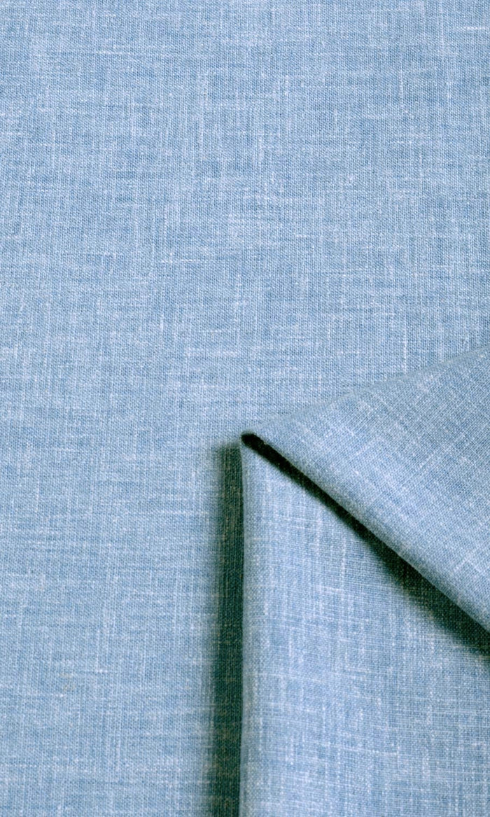 Poly-Cotton Blend Window Treatments Fabric By the Metre (Pale Cobalt)
