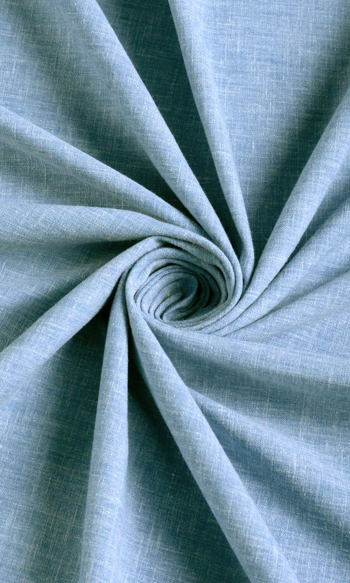Poly-Cotton Blend Home Textile Fabric Material By the Metre (Pale Cobalt)
