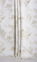 Chinoiserie Toile Velvet Home Décor Fabric By the Metre (White/ Ivory)