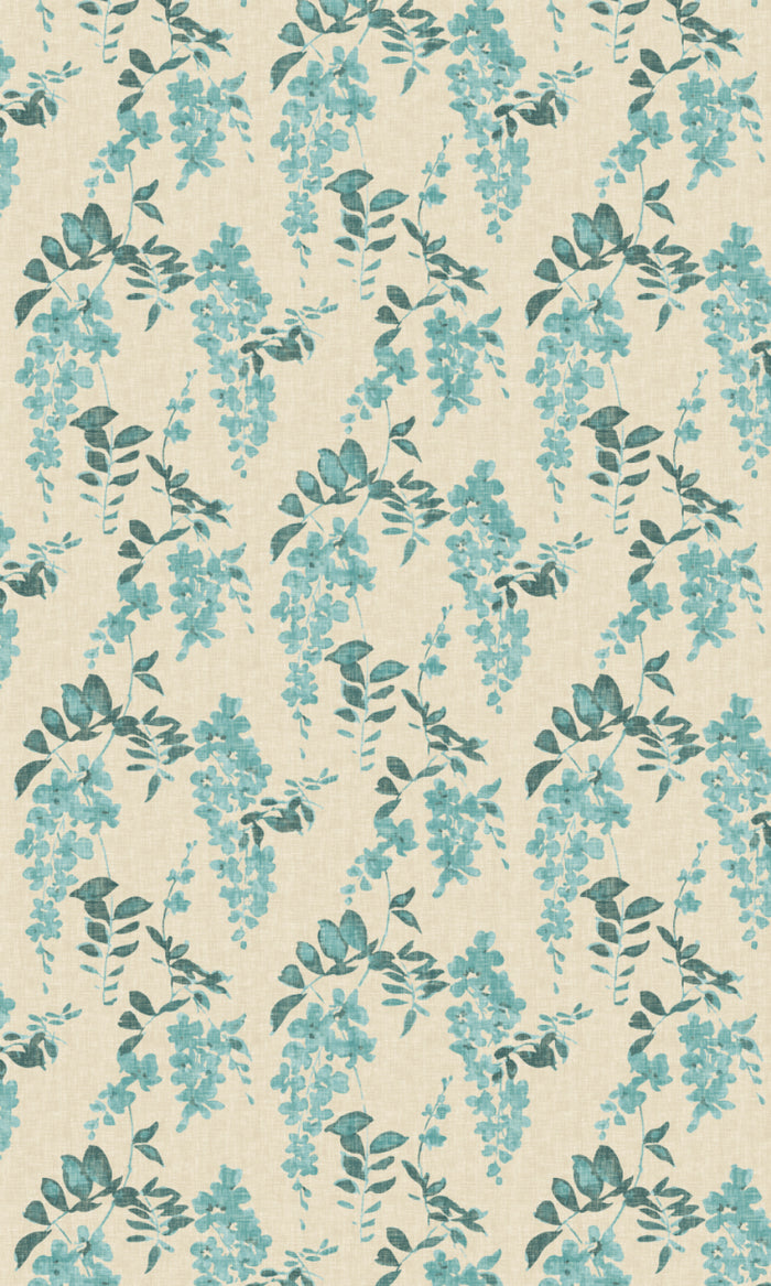 Floral Dimout Pinch Pleat, Rod Pocket, Eyelet Curtains (Blue/ Grey)