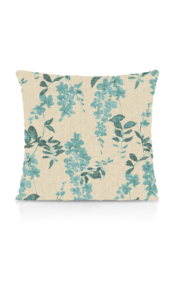 Floral Dimout Drapery (Blue/ Grey) Extra Long Short Wide
