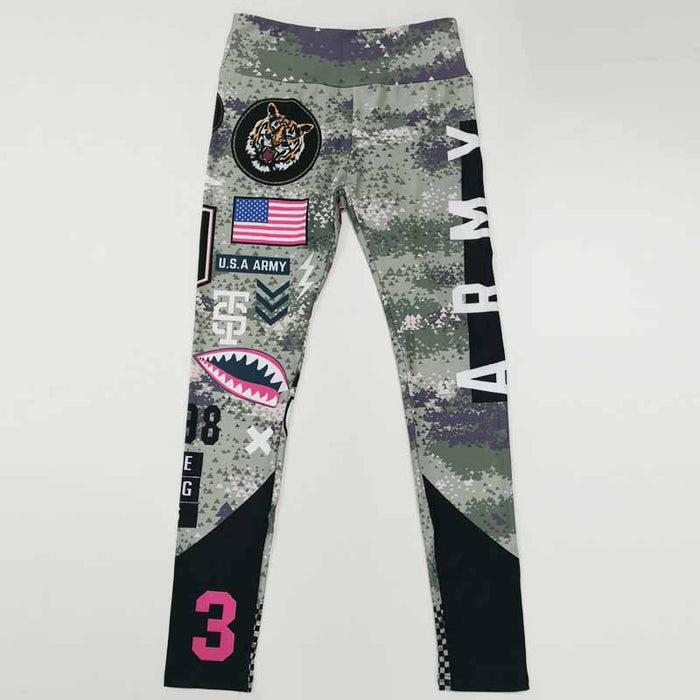 Women's Army-Style Gym Fitness Leggings
