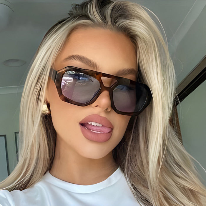 Women's Big Frame Leopard Print Sunglasses