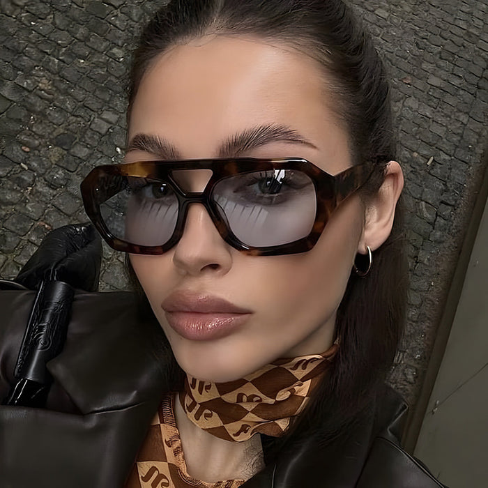Women's Big Frame Leopard Print Sunglasses