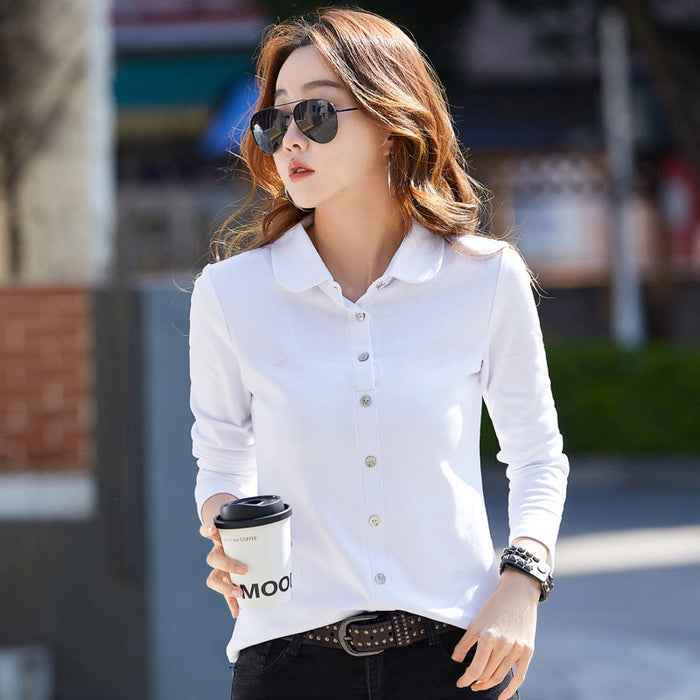 Women's Button-Front Long-Sleeve T-Shirt