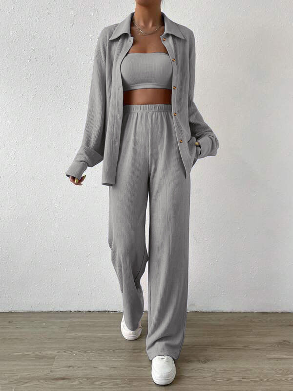Women's Casual Shirt Two-Piece Set