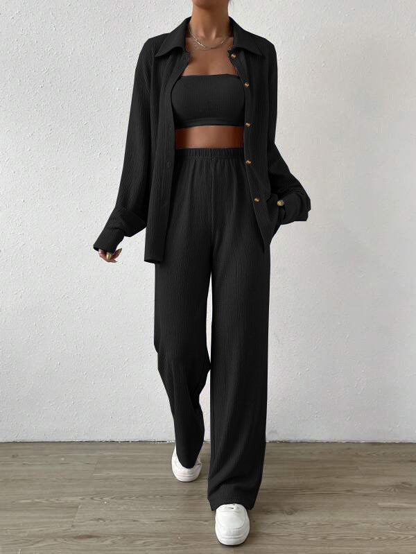 Women's Casual Shirt Two-Piece Set