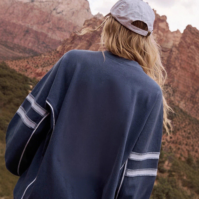 Women's Crew-Neck Loose-Fit Long-Sleeve Hoodie