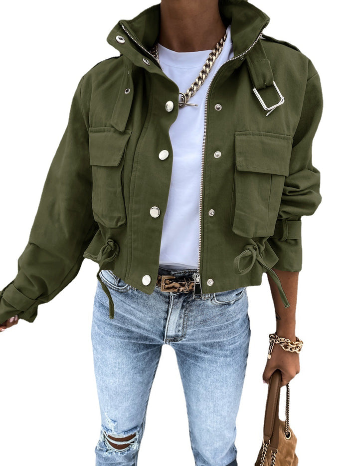 Women's Crop Motorcycle Jacket
