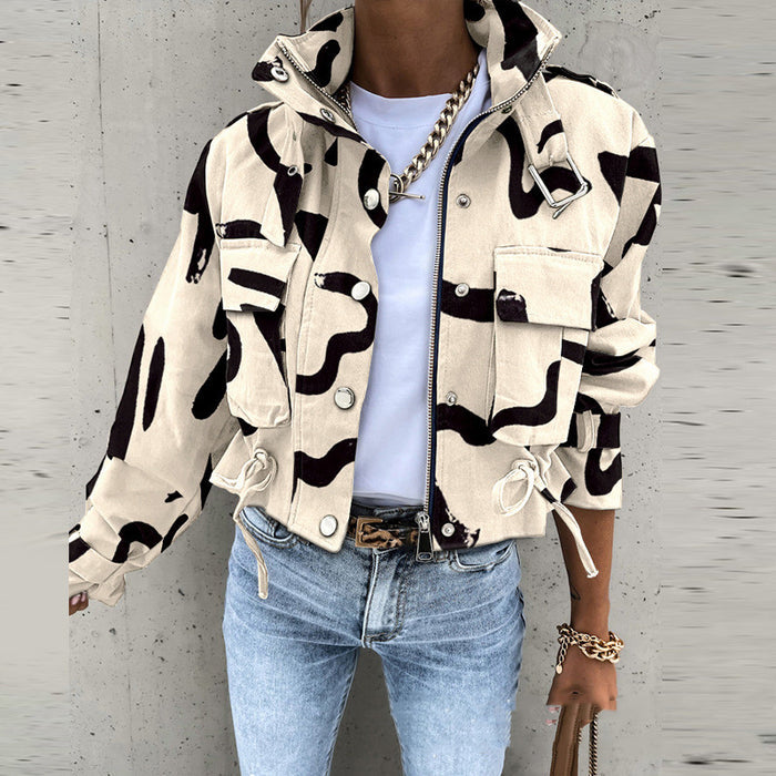 Women's Crop Motorcycle Jacket