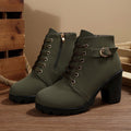 Women's Cross-Tie Chunky-Heel Ankle Boots