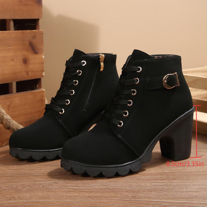 Women's Cross-Tie Chunky-Heel Ankle Boots