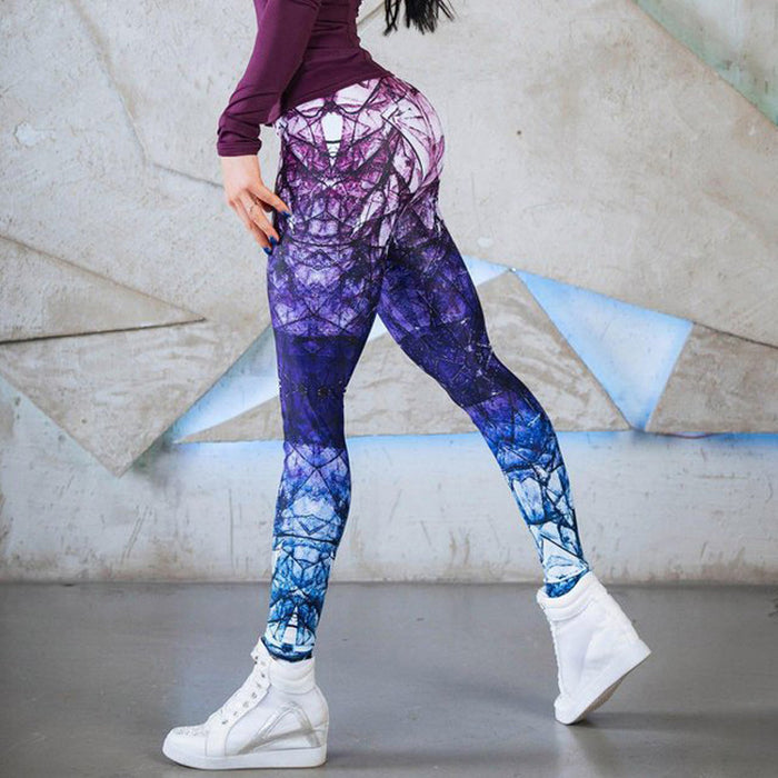 Women's Digital Print Slim High Waist Sports Leggings