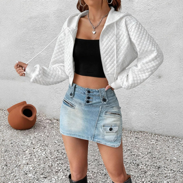 Women's Drop-Shoulder Hooded Knit Jacket