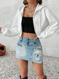 Women's Drop-Shoulder Hooded Knit Jacket