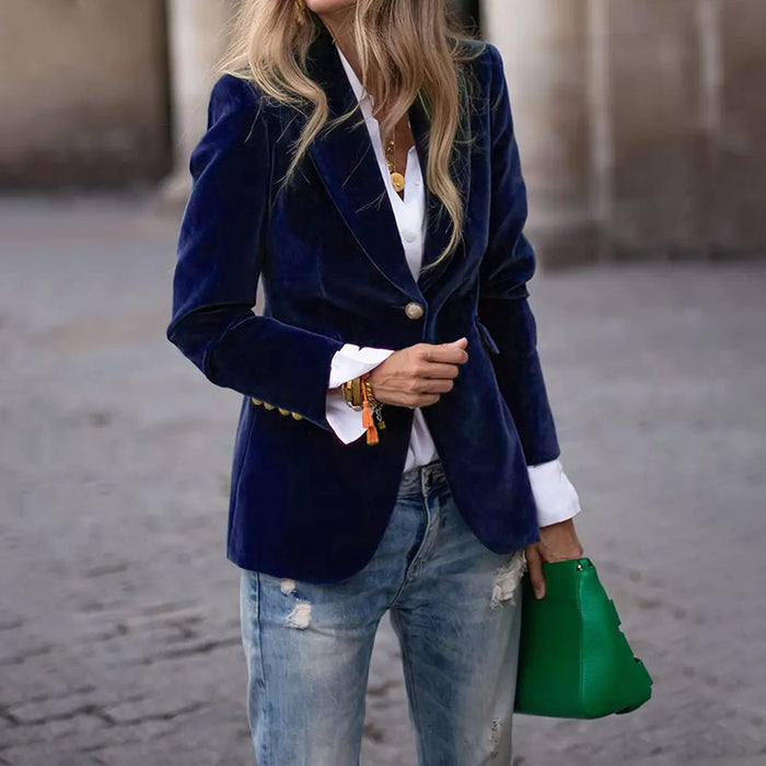 Women's Figure-Flattering Velvet Blazer