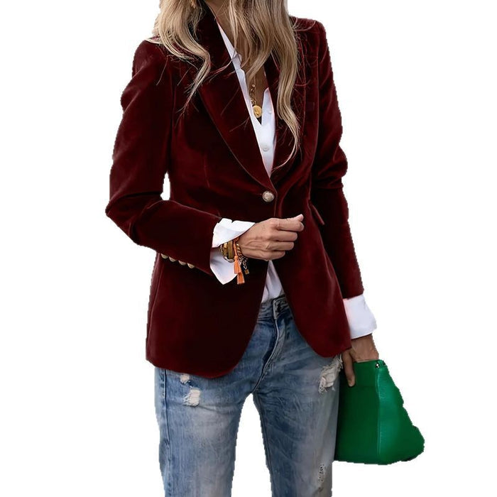 Women's Figure-Flattering Velvet Blazer