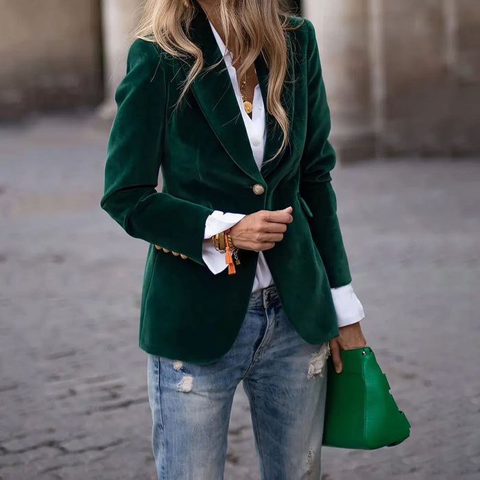 Women's Figure-Flattering Velvet Blazer