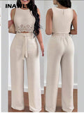 Women's Floral Off-Shoulder Top and Tie-Front Pants Set