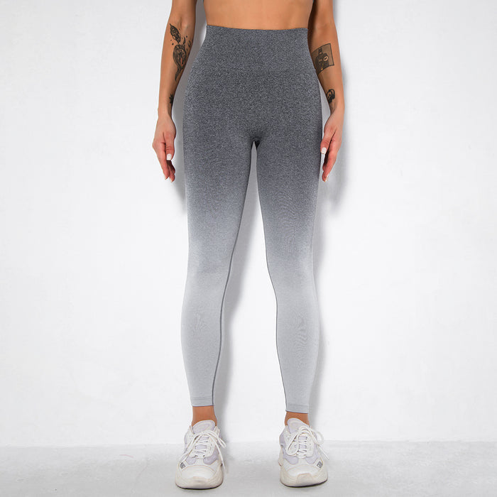 Women's Gradient Smiley Face Print Yoga Pants