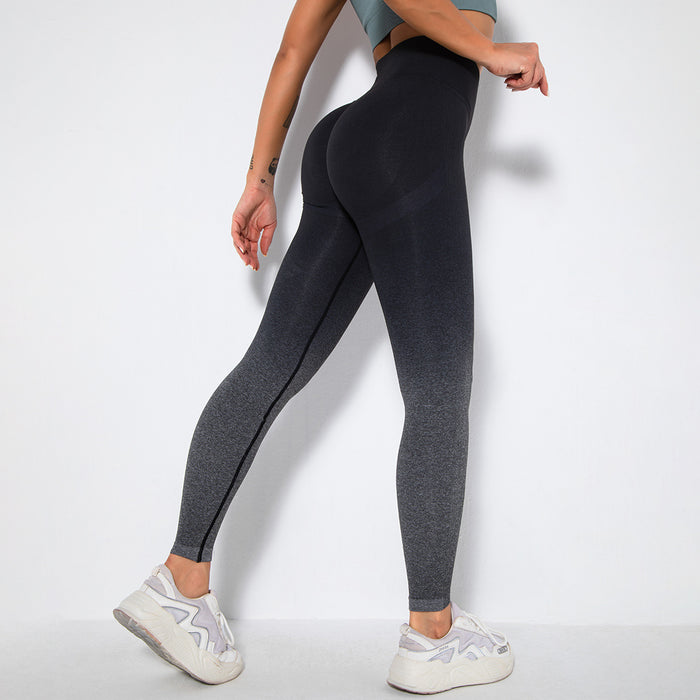 Women's Gradient Smiley Face Print Yoga Pants