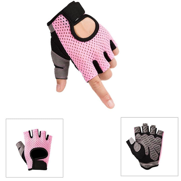 Women's Half Finger Non-Slip Sports Fitness Gloves