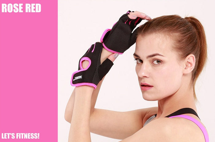 Women's Half Finger Sports Gloves – Breathable Fitness & Cycling Gloves