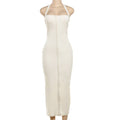 Women's Halter Single-breasted Split Hip Dress
