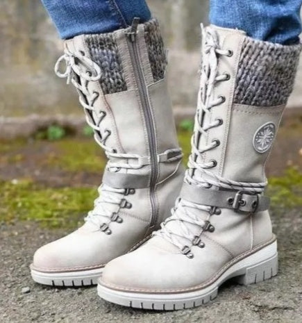 Women's High Square Heel Martin Boots