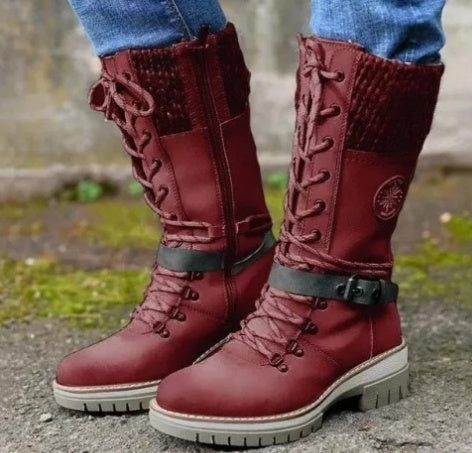 Women's High Square Heel Martin Boots