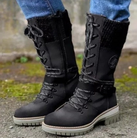 Women's High Square Heel Martin Boots
