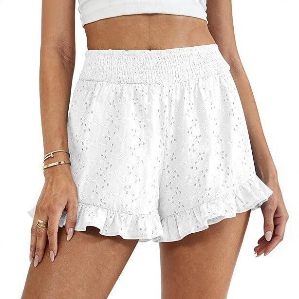 Women's High-Waist Cutout Lace Beach Shorts | 6 Colors | S–2XL