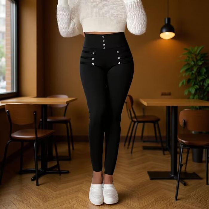 Women's High-Waist Slim-Fit Stretch Trousers