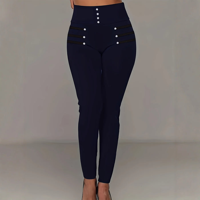 Women's High-Waist Slim-Fit Stretch Trousers
