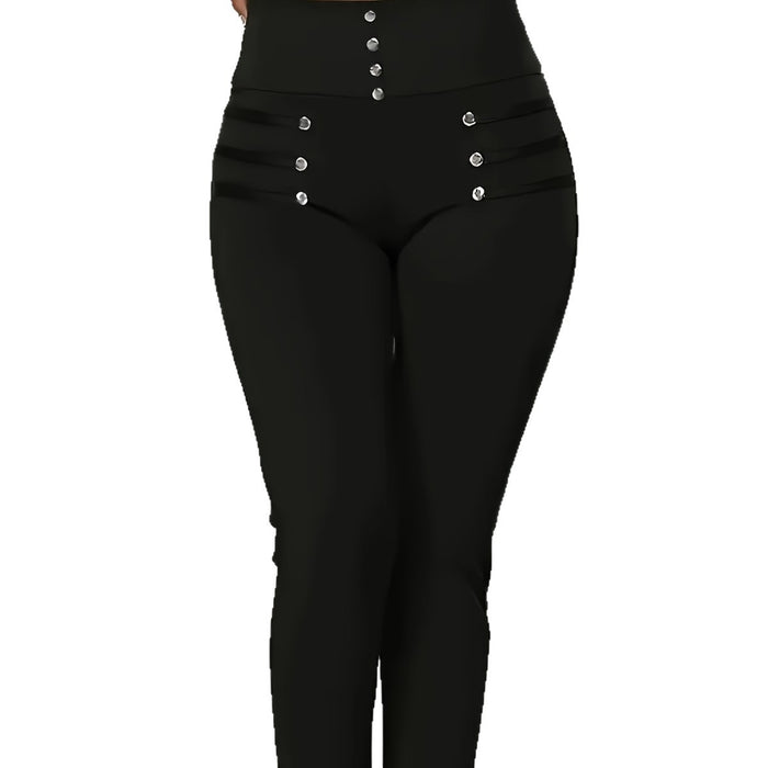 Women's High-Waist Slim-Fit Stretch Trousers