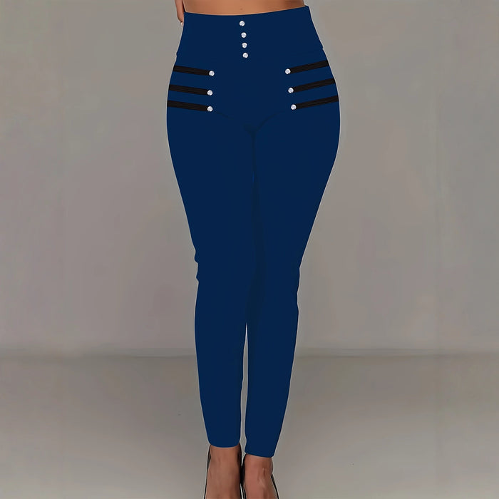Women's High-Waist Slim-Fit Stretch Trousers