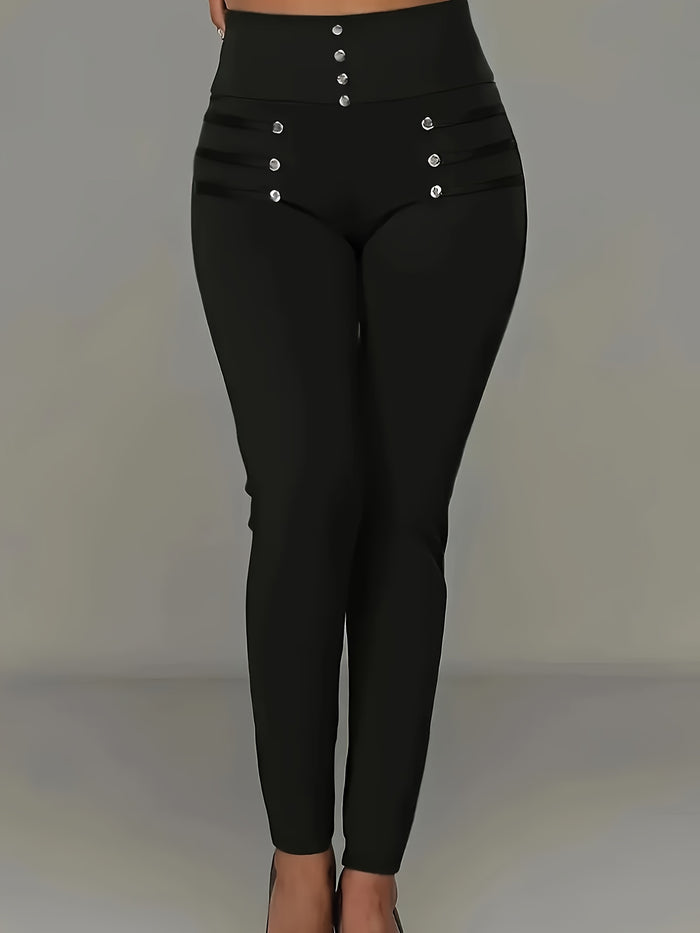 Women's High-Waist Slim-Fit Stretch Trousers