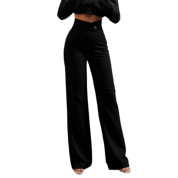 Women's High Waist Straight Pants.